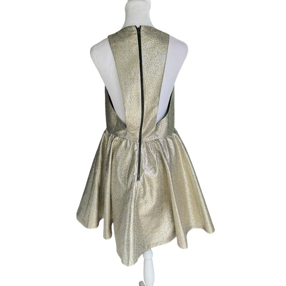 Alice & Olivia - Tevin Racerback Mini Dress in Metallic Sz 10 - Picture 4 of 10